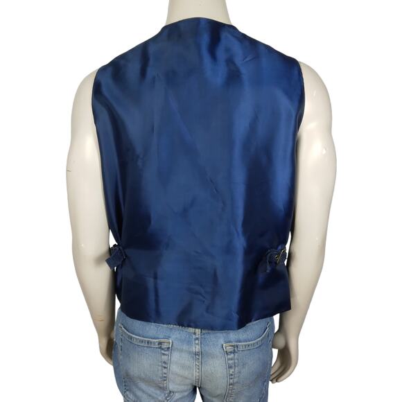Vintage 90s Marsh Landing II Suede Leather Vest Size 1X Blue Satin Back - Picture 2 of 12